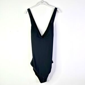 J Crew Swim Women 12 Black High Support Cross Back One Piece Bathing Suit NWOT